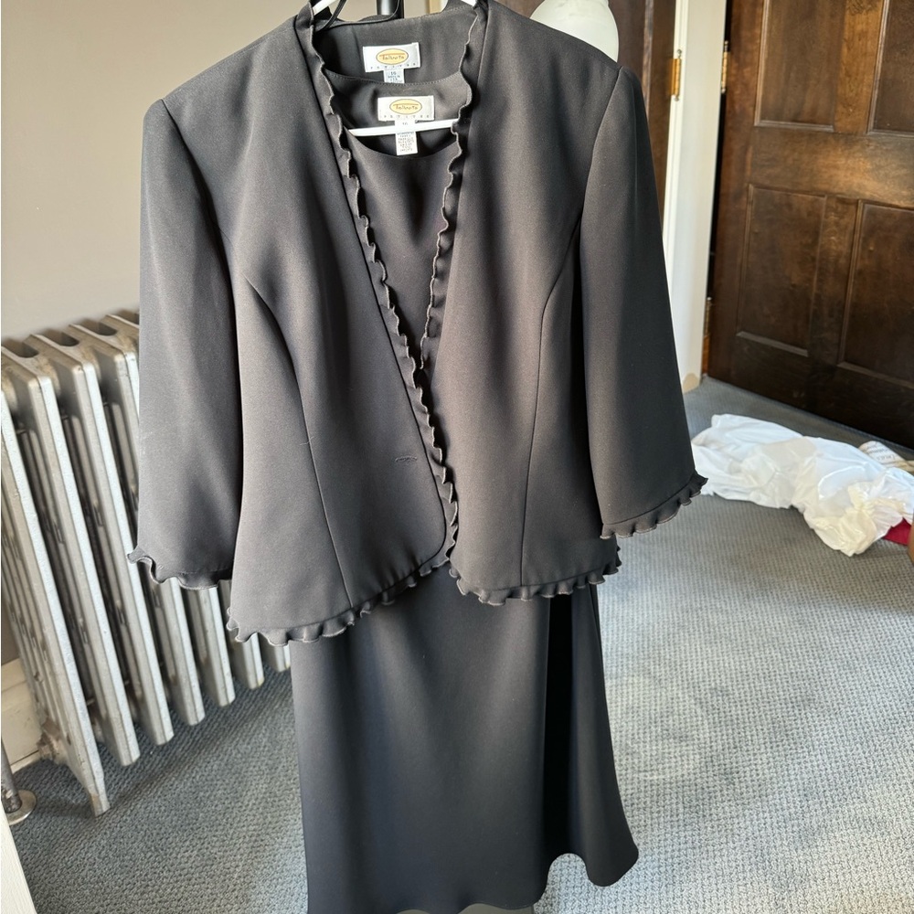 Black Polyester Talbots Dress Suit